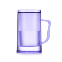 Factory direct double walled ice beer frosty freezer mugs Double beverage water cups refrigeration plastic mugs with Handle